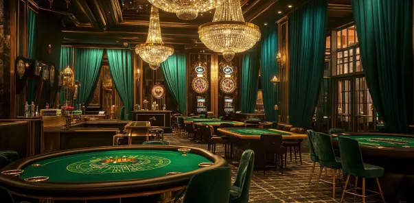 A high-stakes moment at a CrownGreen poker table, with players engrossed in the game